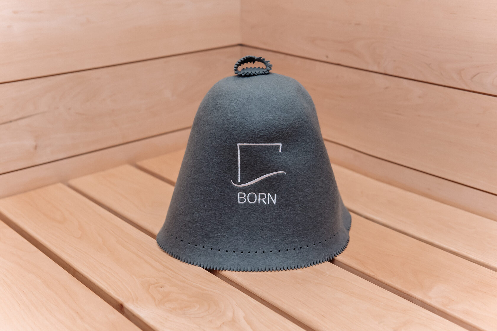 BORN, Шапка банная, колпак для сауны, фетр, графит 