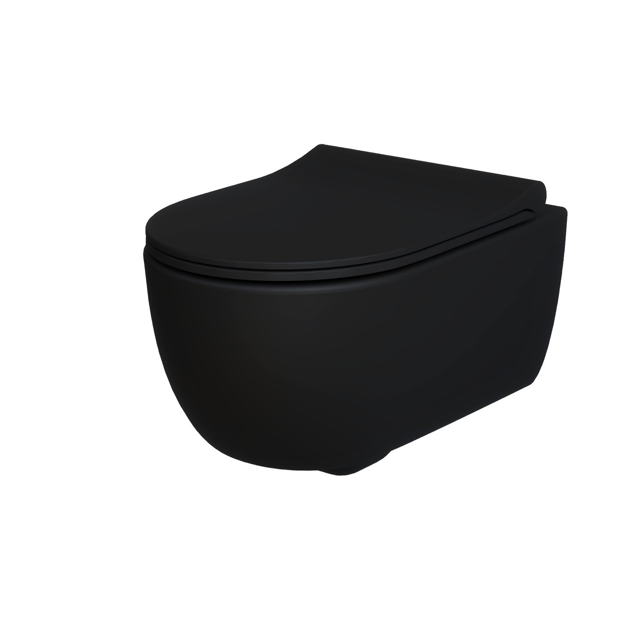 Унитаз Abner 103T20201R (545*360*330) МАТОВЫЙ ЧЕРНЫЙ подвесной БЕЗОБОДКОВЫЙ, 1 место 