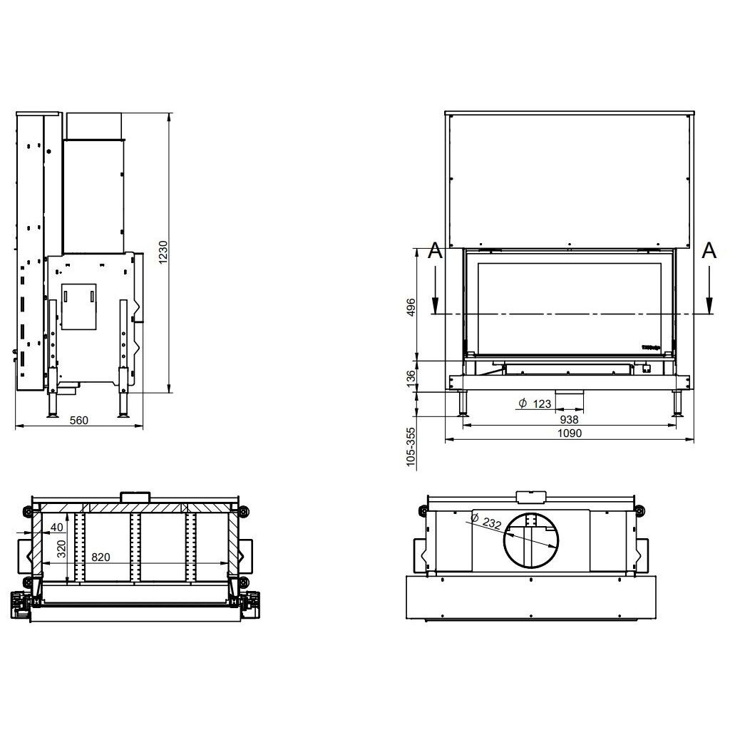 Каминная топка KFD Linea H 1050 4.0 