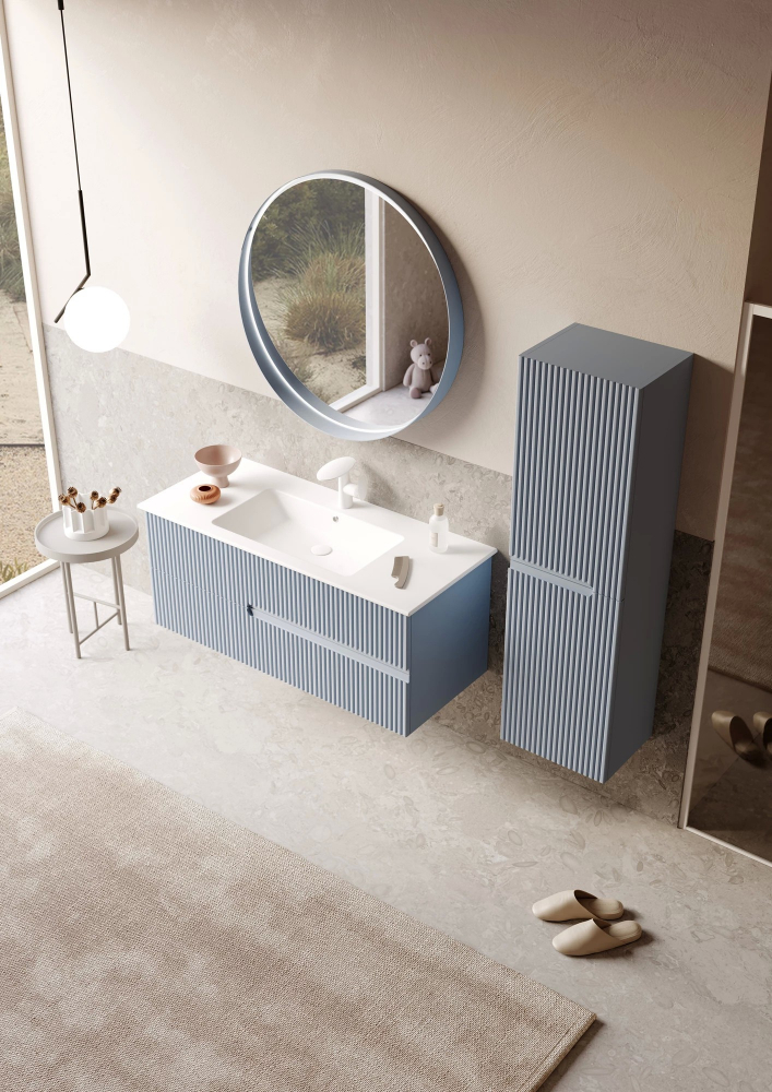 Зеркало Orka Moonlight 3001335, 75 см, с подсветкой, рама голубая матовая 