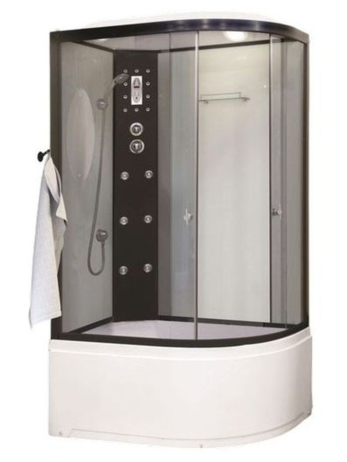 Душевая кабина Niagara Ultra NG-1910-01L (120х80х220) высокий поддон(48см),черный,стекло тонированное,4 места 