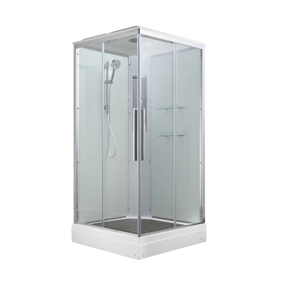 Душевая кабина Avacan K2010 78277, 100 х 100 см, с крышей, поддон низкий, стекло прозрачное, профиль хром 