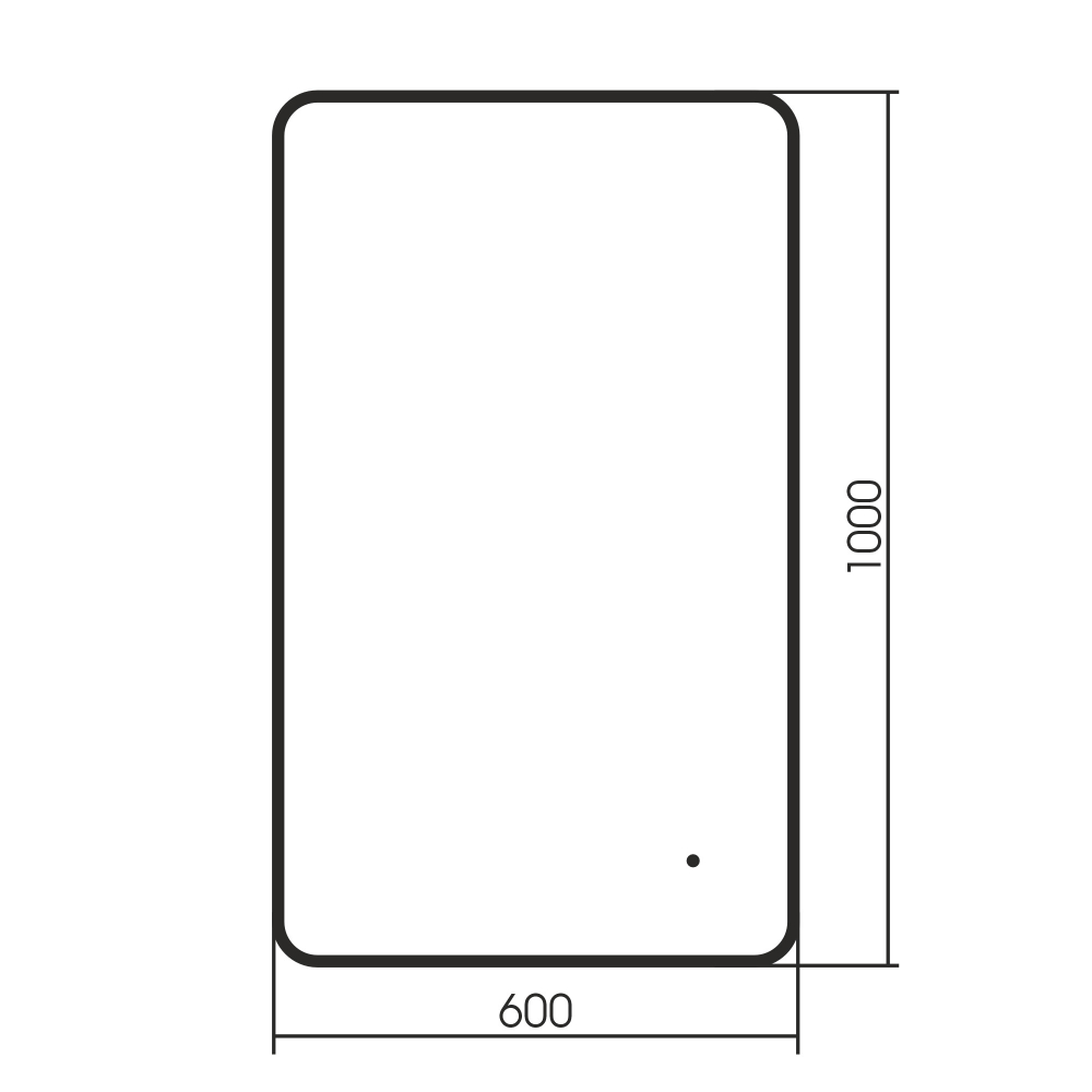 Зеркало Abber See AG6102SCB, 60 см, с подсветкой, датчик движения, цвет черный 