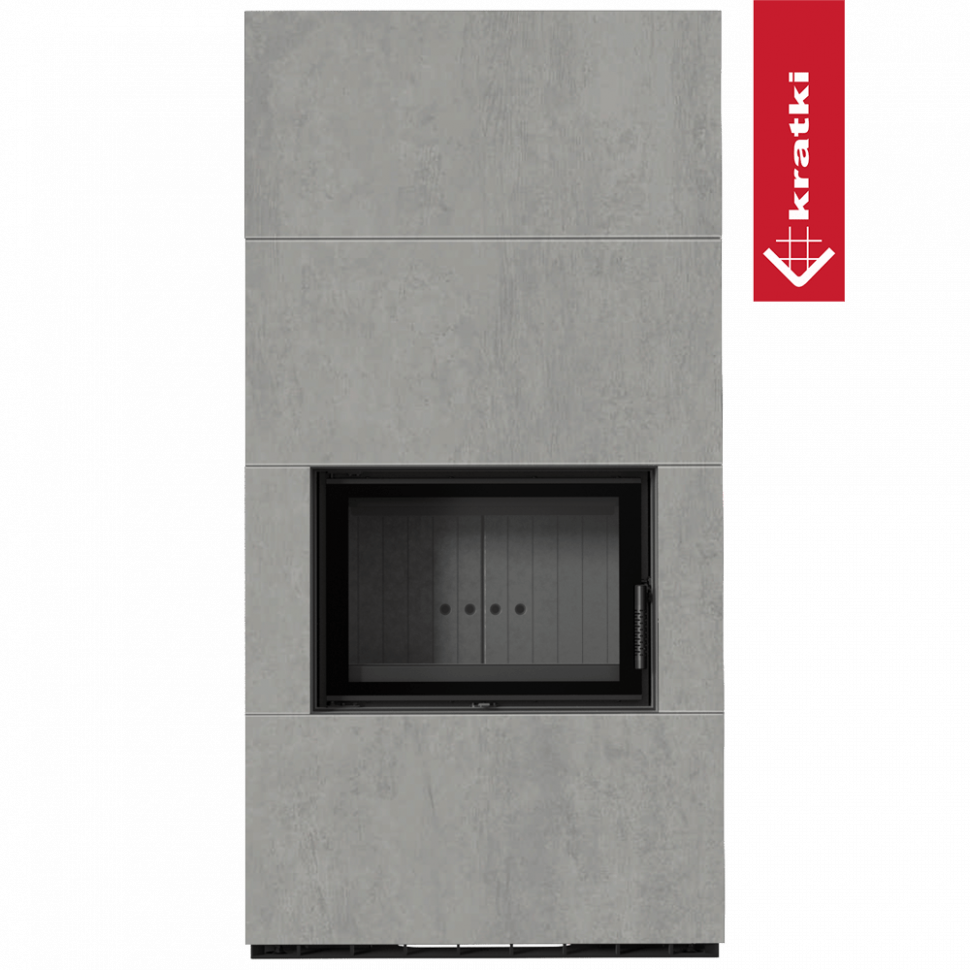 Каминокомплект Kratki PRO FLOKI CEMENTO GRIGIO BOCCIARDATA 