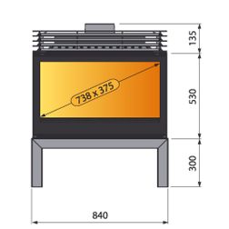 Печь LCI 9 GFLR Stove, два боковых стекла (Liseo Castiron) 