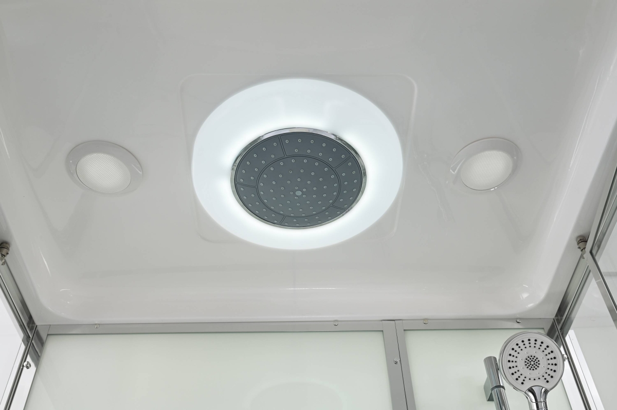 Душевая кабина AvaCan V2810LED 78289, 100 x 80 см, с LED подсветкой, с крышей, поддон низкий, стекло прозрачное, профиль хром 