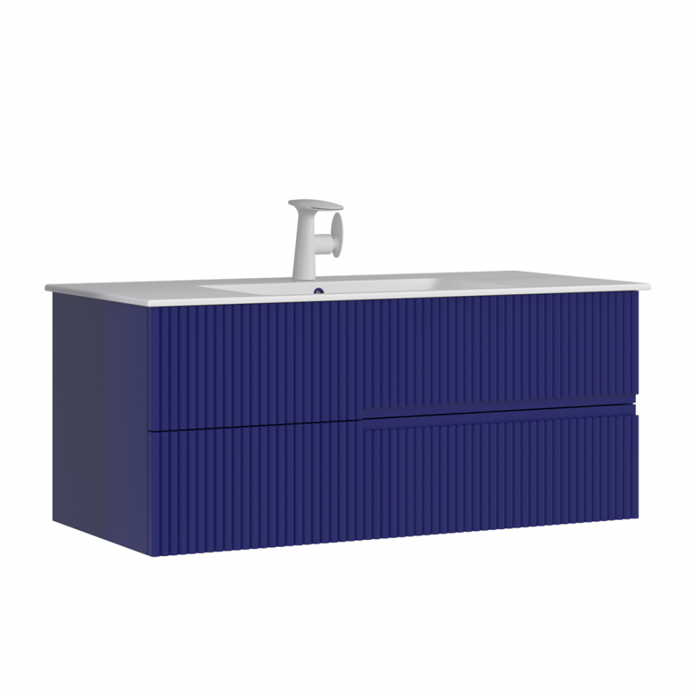Тумба с раковиной Orka Moonlight 5001504, 120 см, подвесная, цвет синий матовый 
