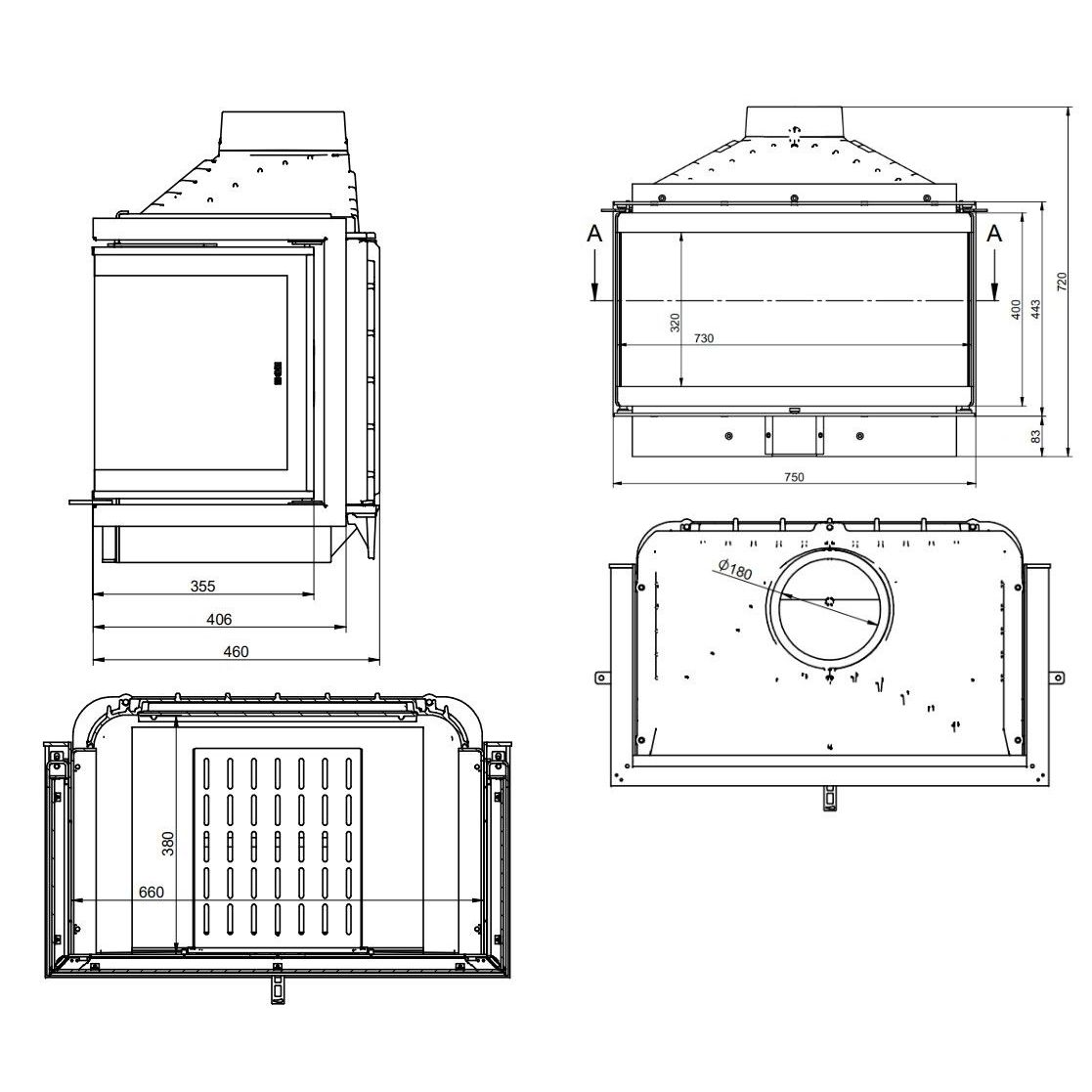 Каминная топка KFD ECO Max 7 3F basic D 