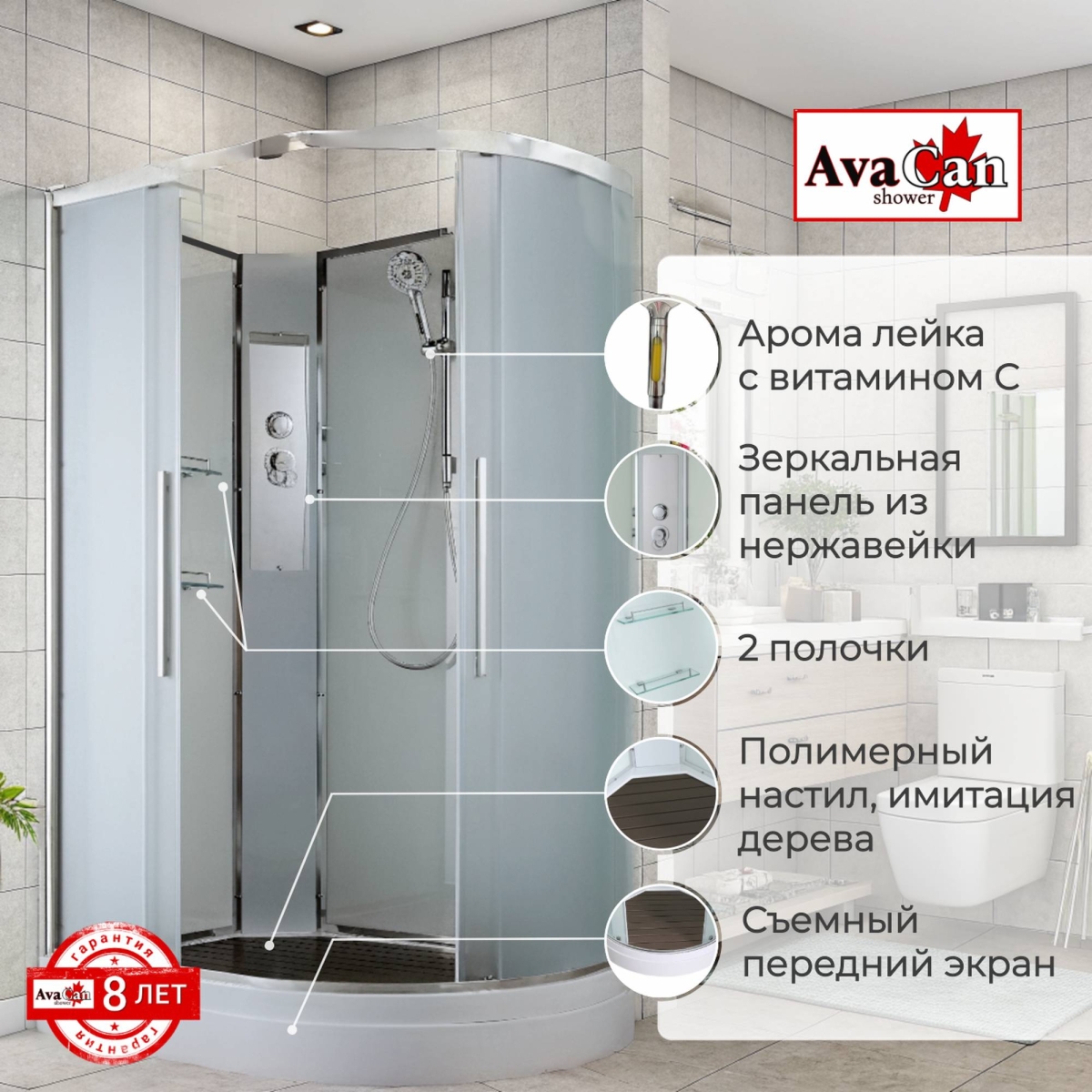 Душевая кабина EM2811LN без крыши 