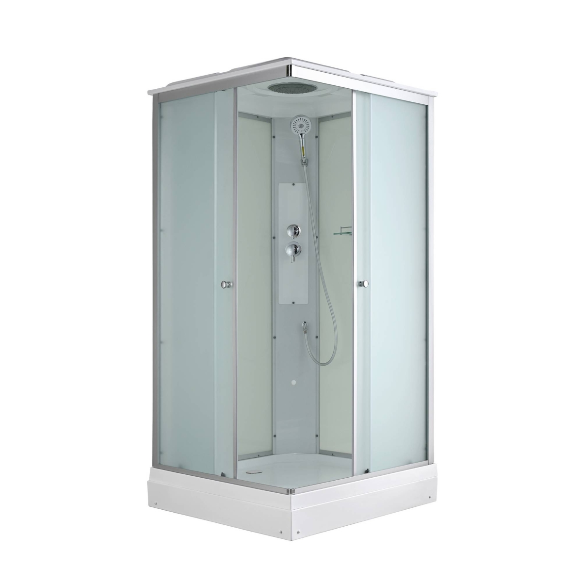 Душевая кабина Avacan CK2080 78337, 80 х 80 см, с крышей, поддон низкий, стекло матовое, профиль хром 