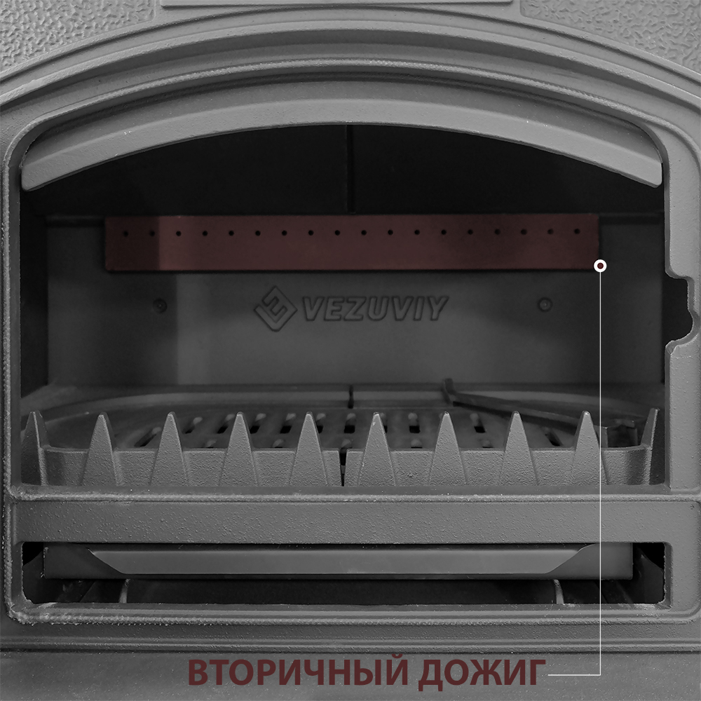 Печь-камин Везувий KZ-14РS "Антрацит" 