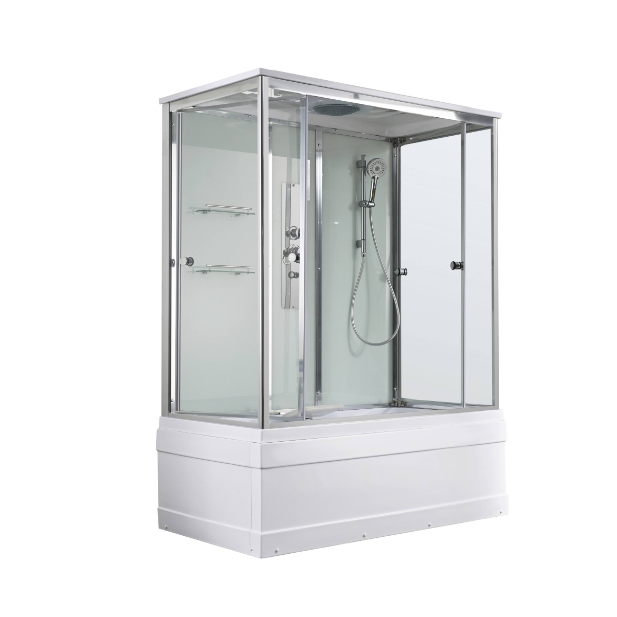 Душевой бокс AvaCan V5016 78257, 160 x 85 см, с крышей, поддон высокий, стекло прозрачное, профиль хром 