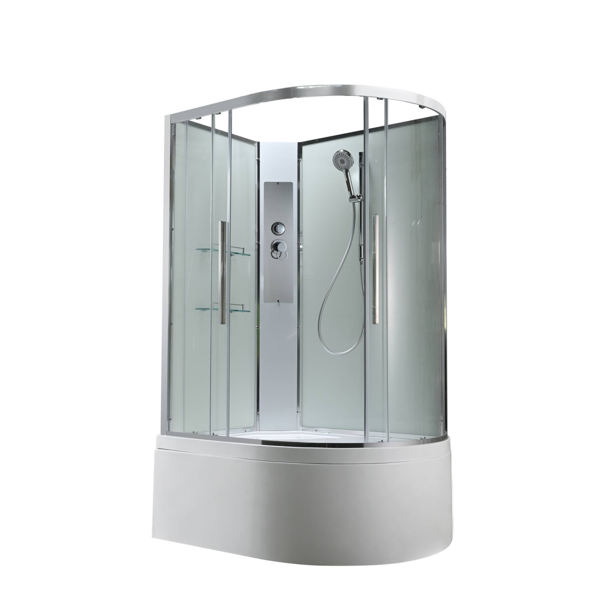 Душевая кабина AvaCan EM5812LNT/EM5812RNT 78200/78194, 120 x 80 см, без крыши, поддон высокий, левая/правая, стекло прозрачное, профиль хром 