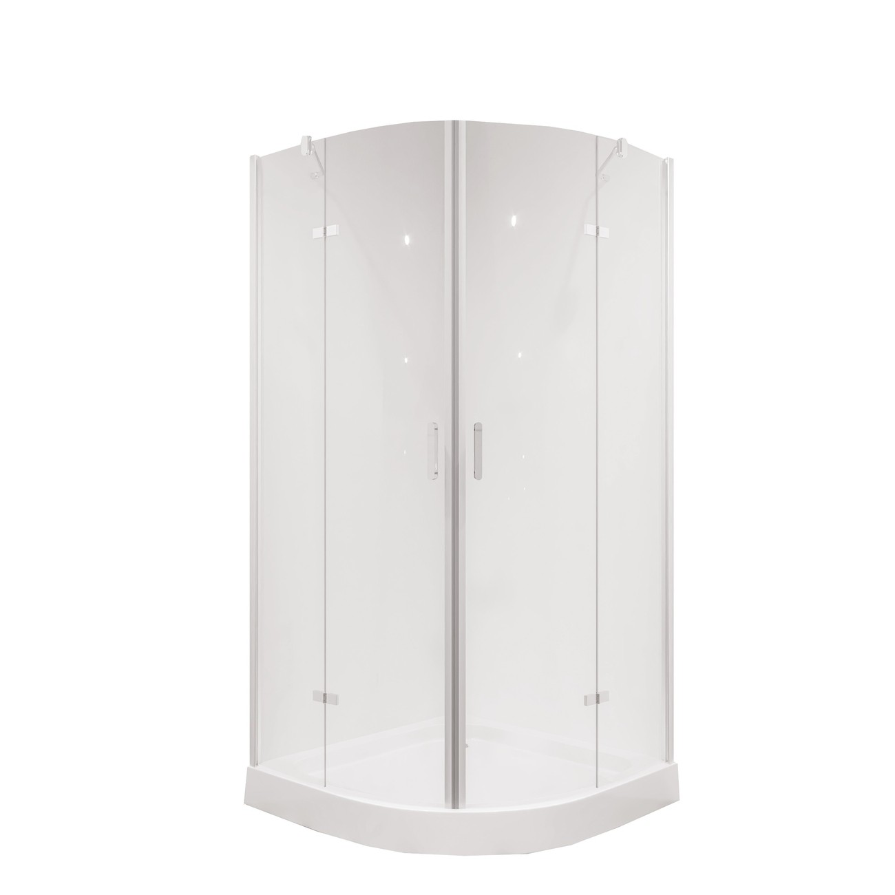 Душевое ограждение Niagara Nova NG-6616-08 (100х100х190) четверть круга,хром,двери распашные,стекло прозрачное,1 место 