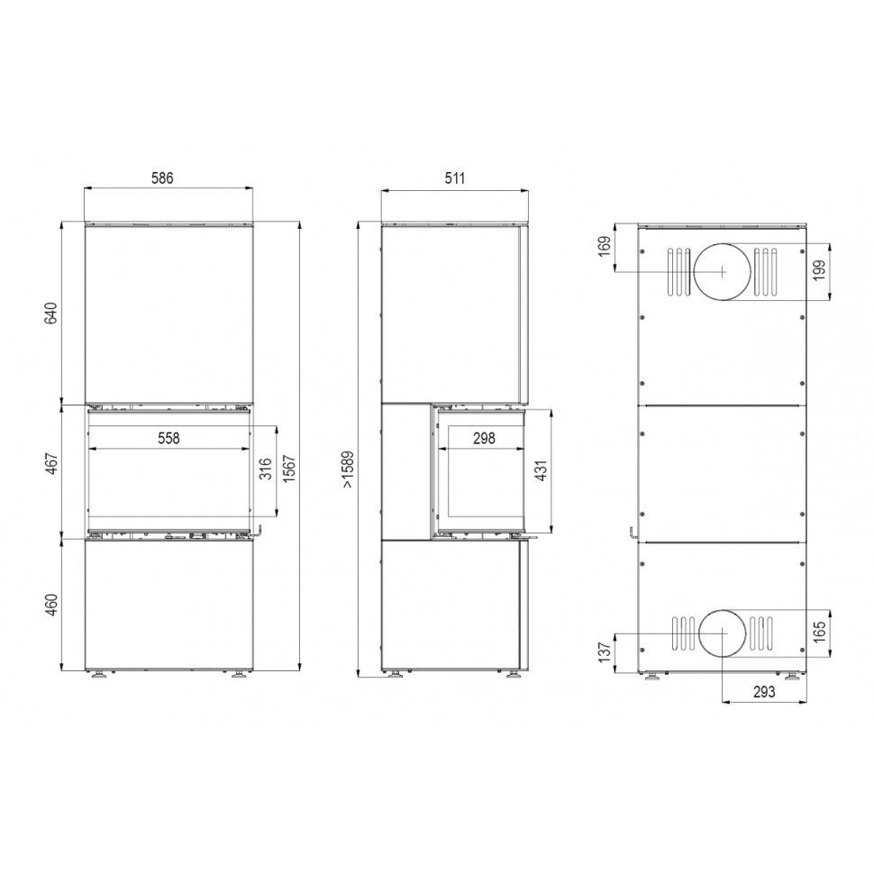 Печь камин DEFRO HOME INTRA XSM C VER COMPACT 1, 8 кВт красная сталь 