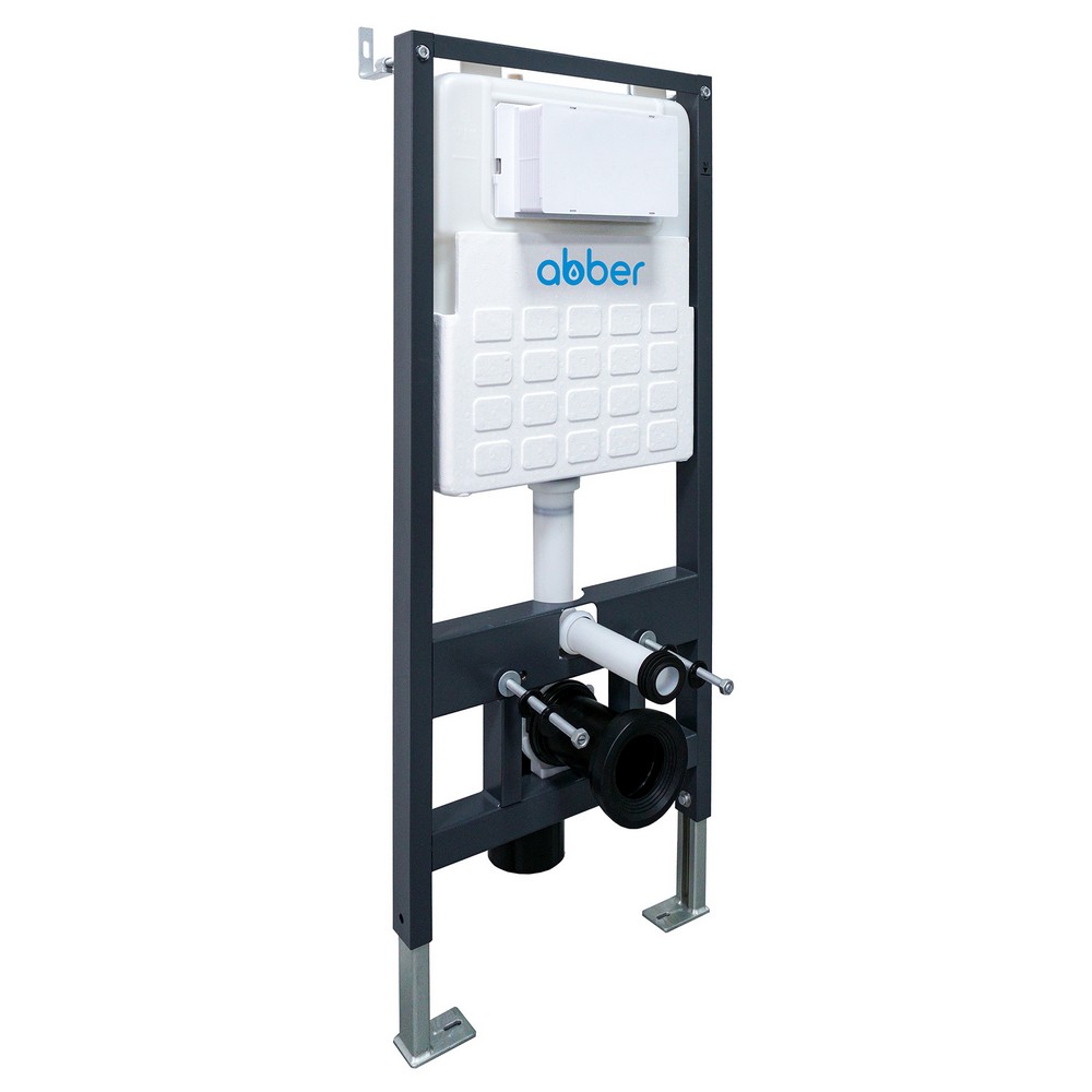 Инсталляция с унитазом Abber Bequem AC1100T-AC0105-AC0121MW, сиденье микролифт, смыв Торнадо, клавиша смыва белый матовый, белый, комплект 