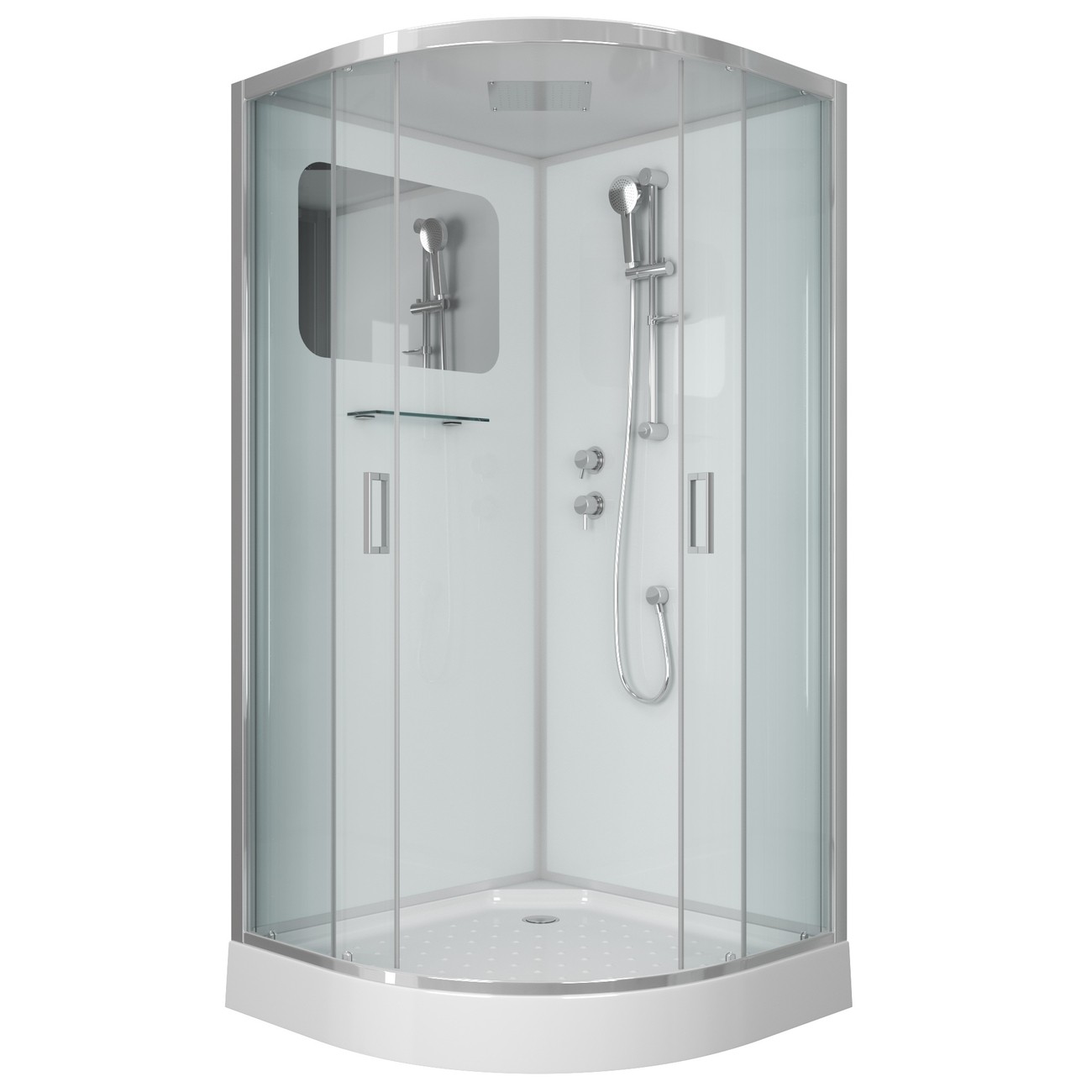 Душевая кабина Niagara Premium NG-6002-01 (100х100х210) низкий поддон(16 см),стекло прозрачное,4 места 