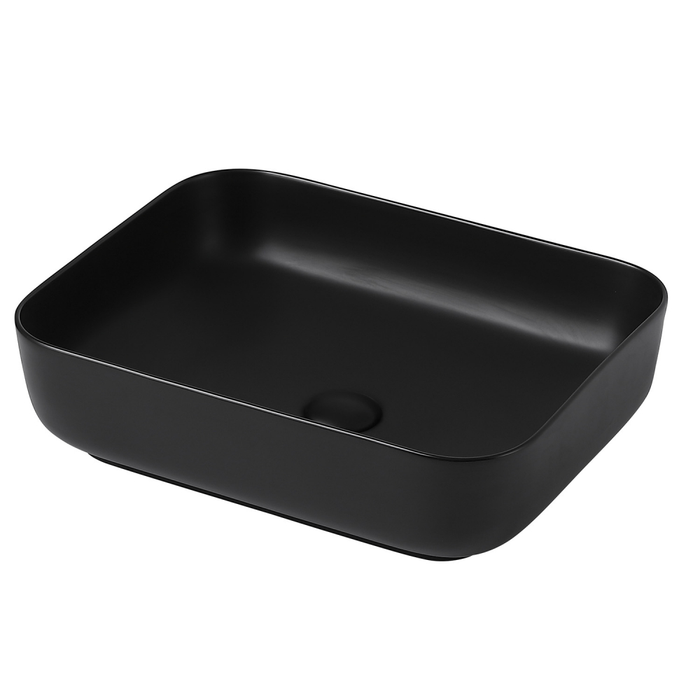 Раковина Abber Rechteck AC2202MB, накладная, 50 х 39 х 14 см, черная матовая 