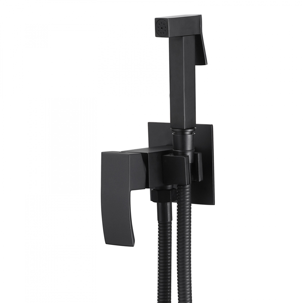 Гигиенический душ Abber Wasserfall, AF8625B, со смесителем, черный матовый 