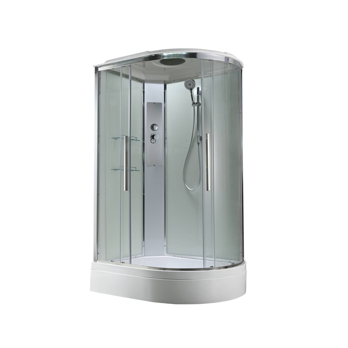 Душевая кабина AvaCan EM3812LT/EM3812RT 78139/78133, 120 x 80 см, с крышей, поддон средний, левая/правая, стекло прозрачное, профиль хром 