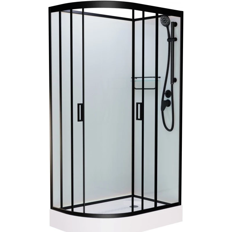 Душевая кабина Frank F418R Black без крыши 100x80 см, 914014 