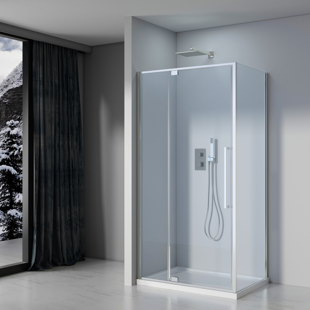 Душевой уголок Black&White Stellar Wind S818 CC, 100 x 80 см, стекла прозрачные, профиль хром, 8181000CC 