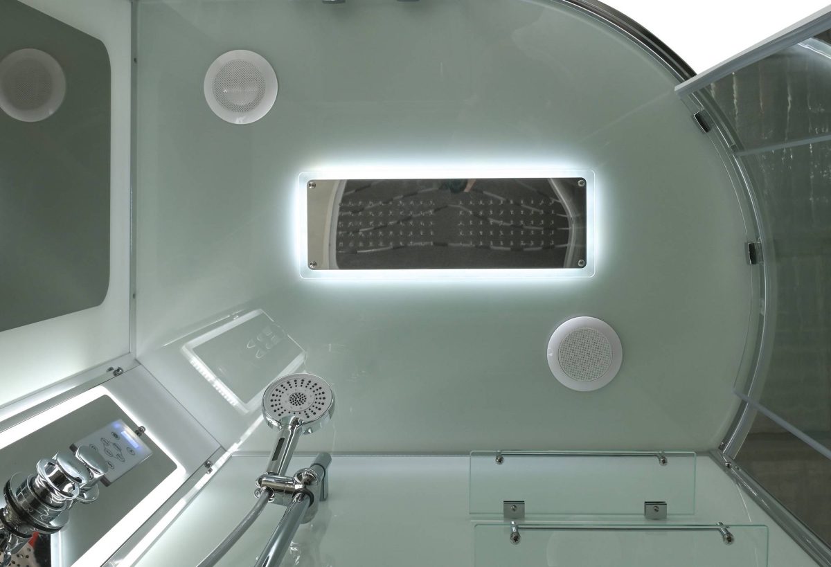 Душевая кабина AvaCan A2812LLED/A2812RLED 78233/78231, 120 x 80 см, с LED подсветкой, с крышей, поддон низкий, левая/правая, стекло прозрачное, профиль хром 