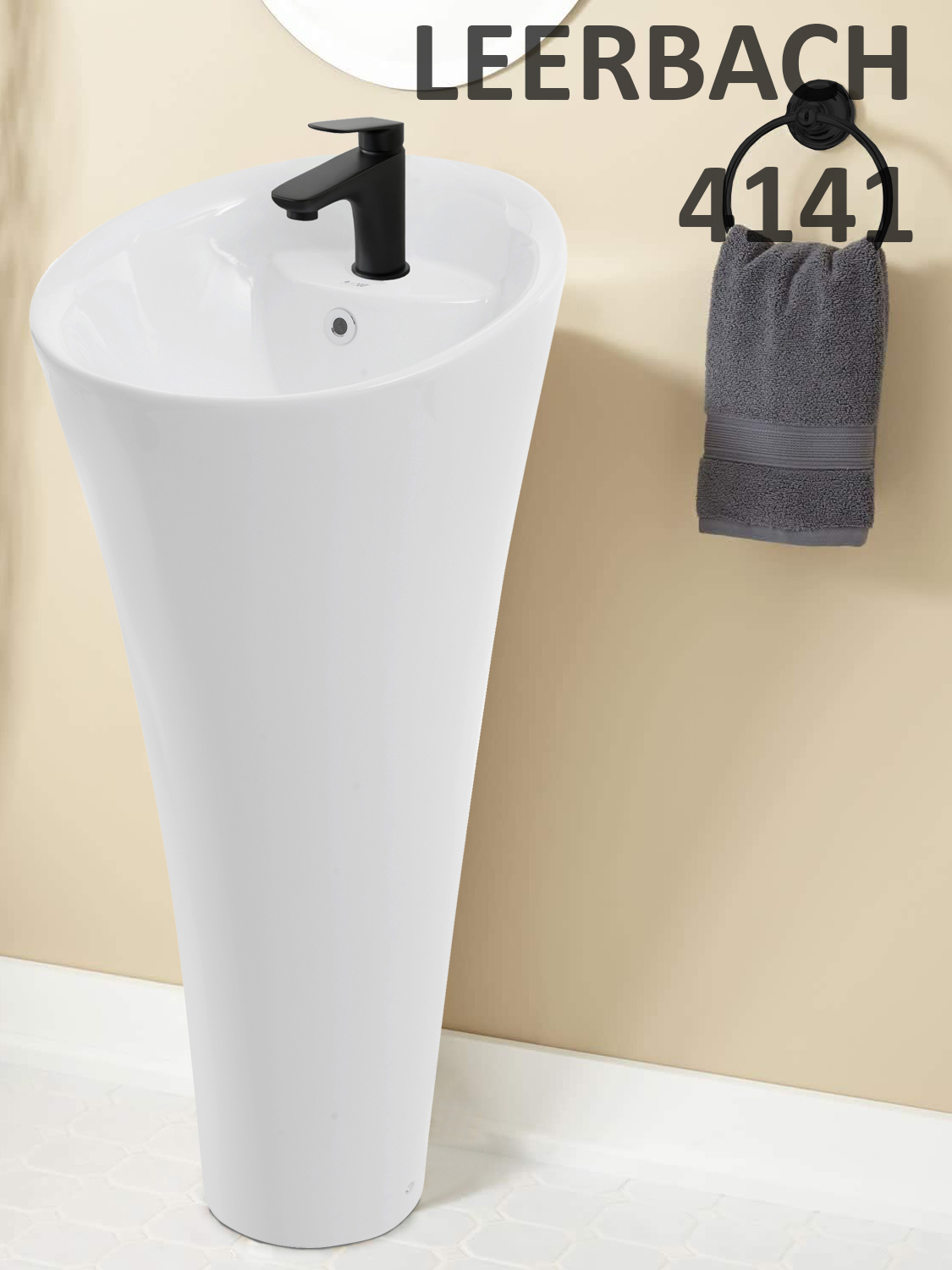 WW LEERBACH 4141 GL-WT Раковина напольная. 410х410х920 мм 
