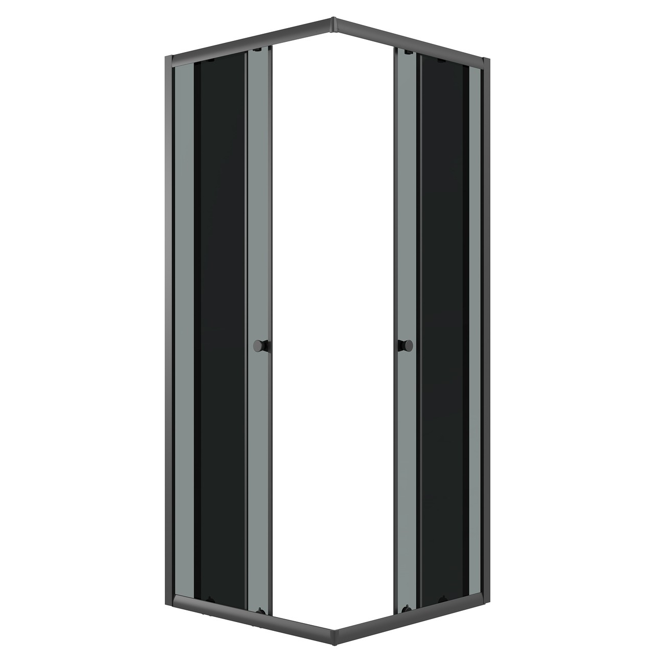 Душевое ограждение Niagara Eco NG-1008-14QT (80х80х190) квадрат,раздвижное,черный,стекло тонированное,1 место 