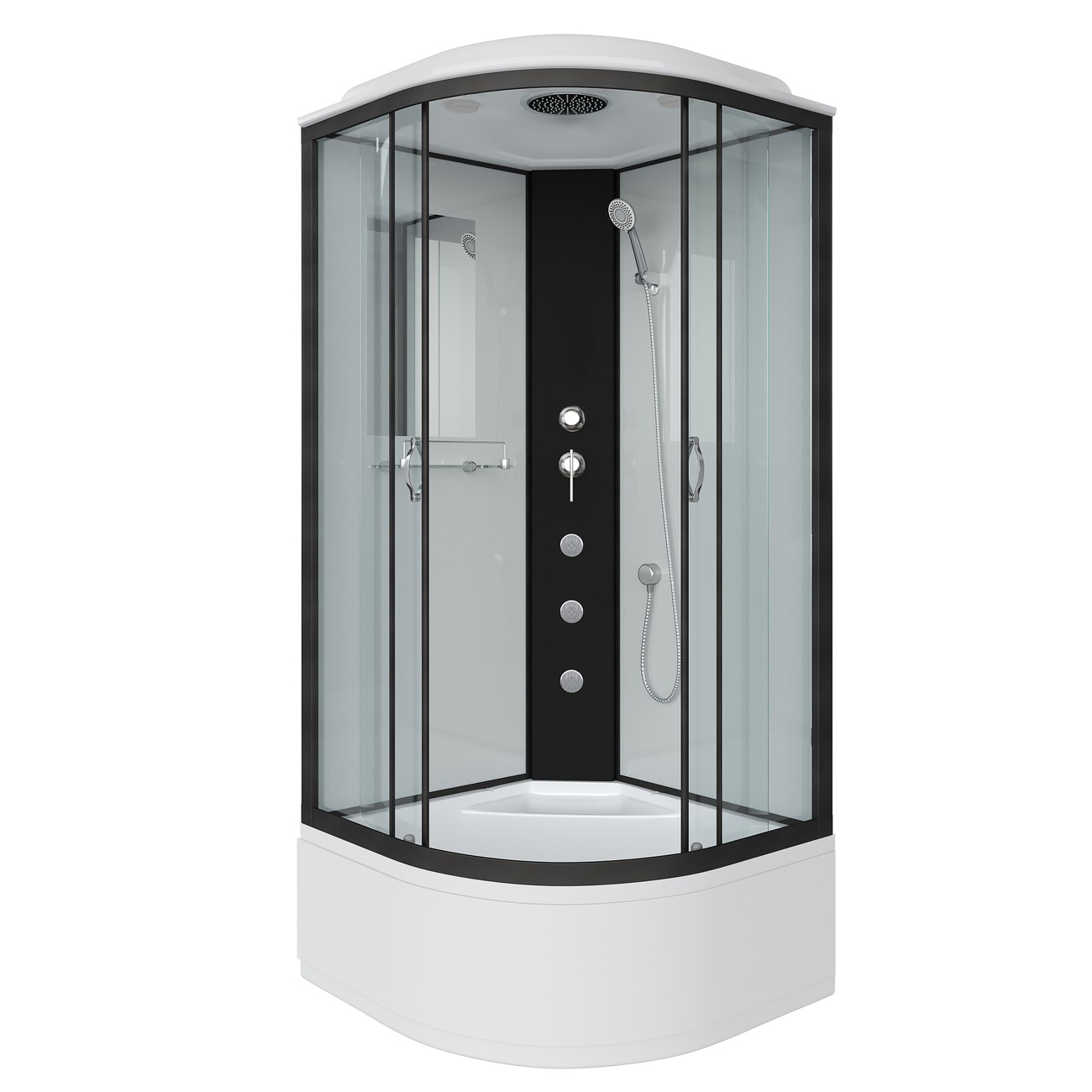 Душевая кабина Niagara Classic NG-6709-14G (100х100х215) высокий поддон(45см),черный,стекло прозрачное,4 места 