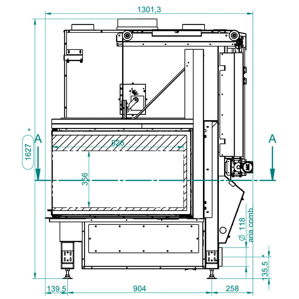 Каминная топка Palazzetti Ecomonoblocco WT 60 3D V16 