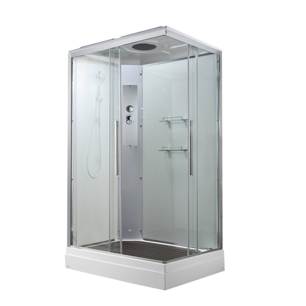 Душевая кабина Avacan K2810 78280, 100 х 80 см, с крышей, поддон низкий, стекло прозрачное, профиль хром 