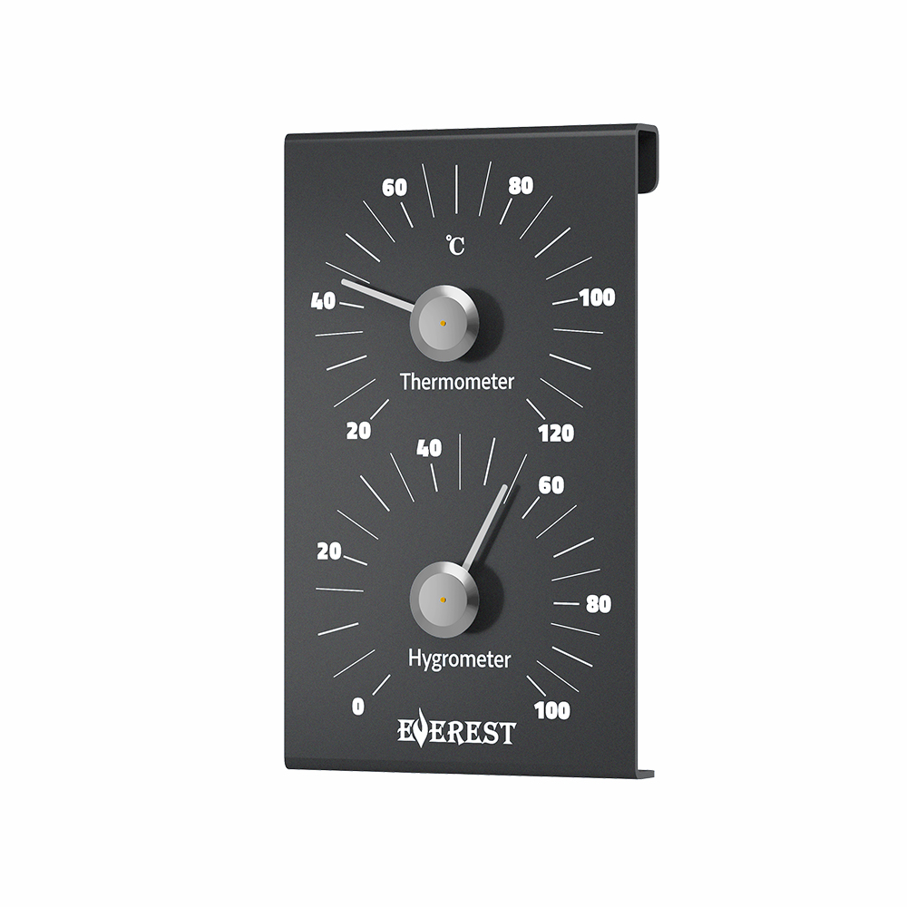 Термогигрометр EVEREST "Line", алюминий BLACK (TG-23) 