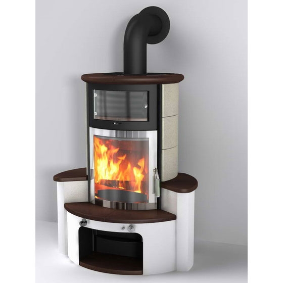 Печь 63 GT ECOplus, jola-braun/stone 245, рамка хром (Hark) 