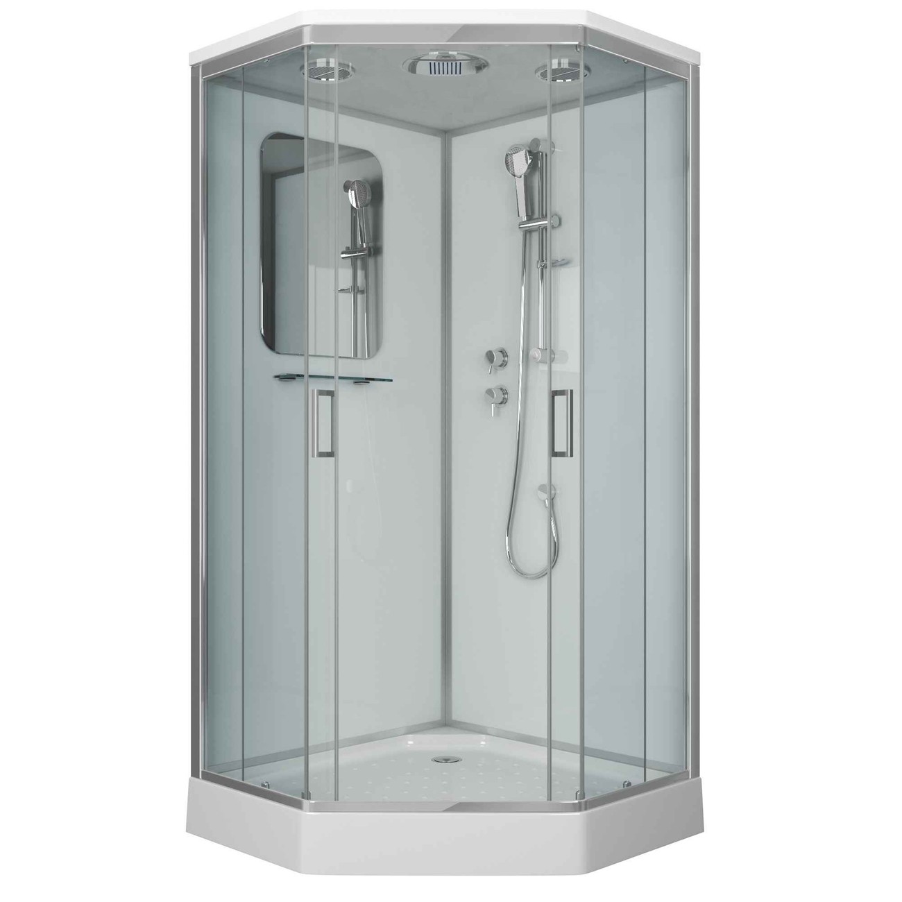 Душевая кабина Niagara Premium NG-6001-01D (90х90х220) низкий поддон(16 см),стекло прозрачное,4 места 