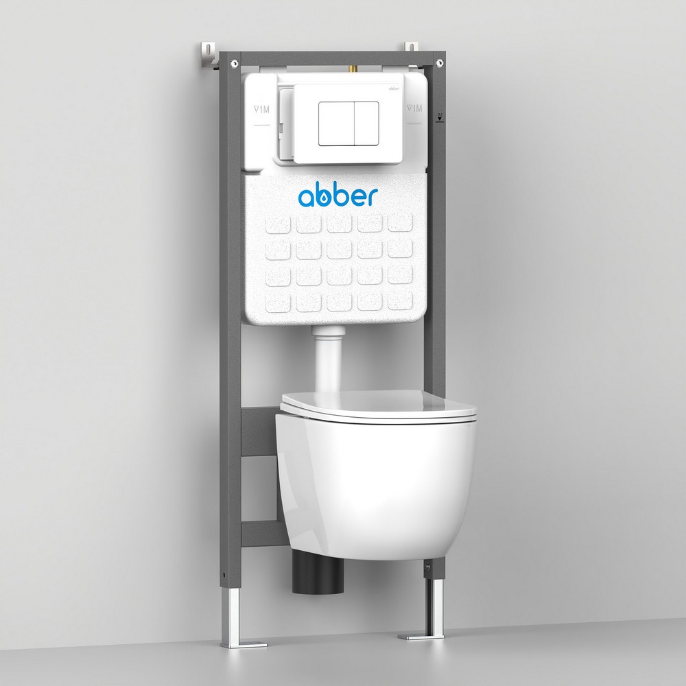Подвесной унитаз Abber Bequem AC1102T безободковый, крышка-сиденье микролифт, белый 