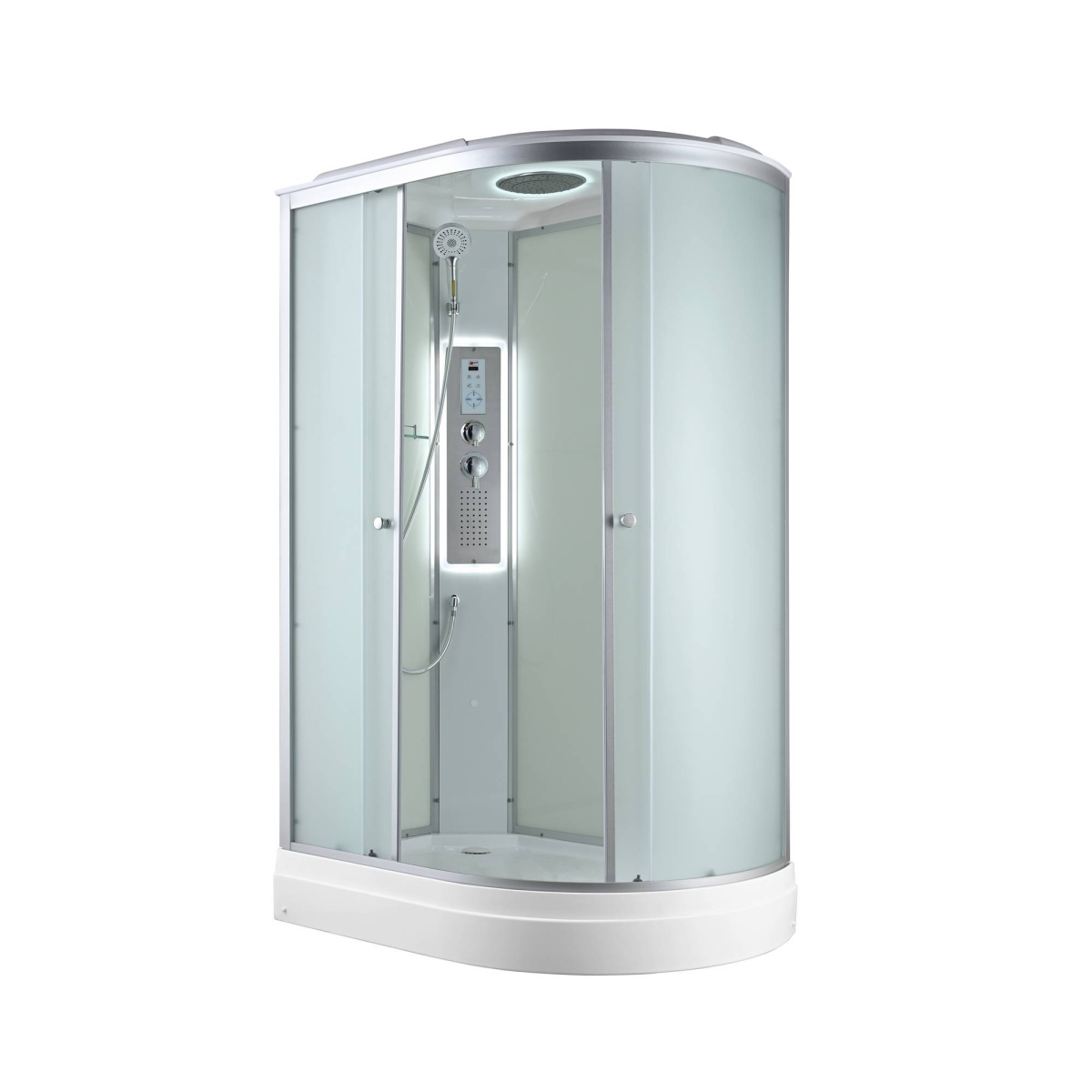 Душевая кабина AvaCan C2012LLED/C2012RLED 78306/78303, 120 x 80 см, LED подсветка, с крышей, поддон низкий, левая/правая, стекло матовое, профиль хром 