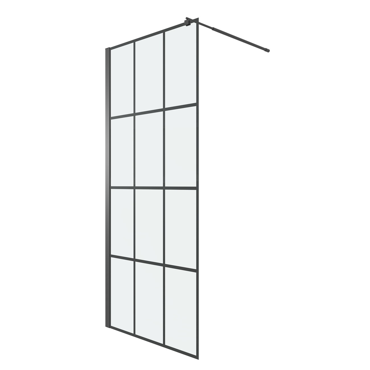 Душевая перегородка Niagara Eco NG-552-90BLACK (90х190) черный,стекло клетка,1 место 