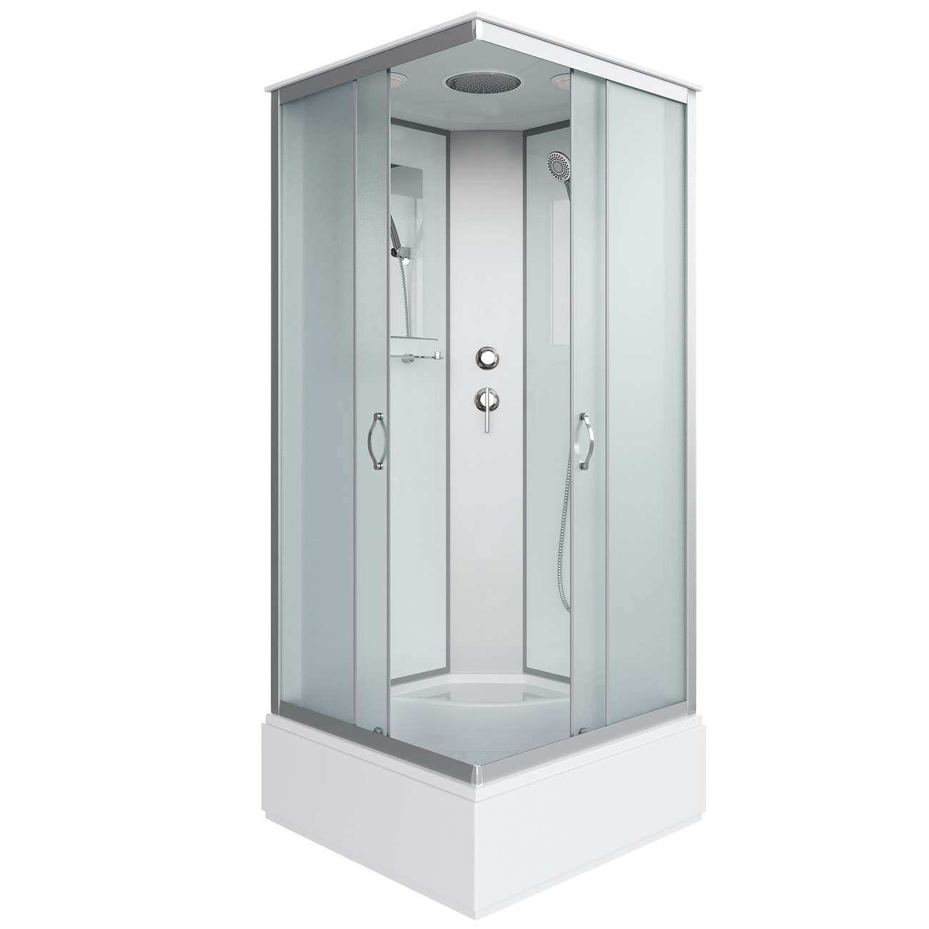 Душевая кабина Niagara Classic NG-1108-14 (90х90х215) средний поддон(26см),стекло матовое,4 места с полкой 
