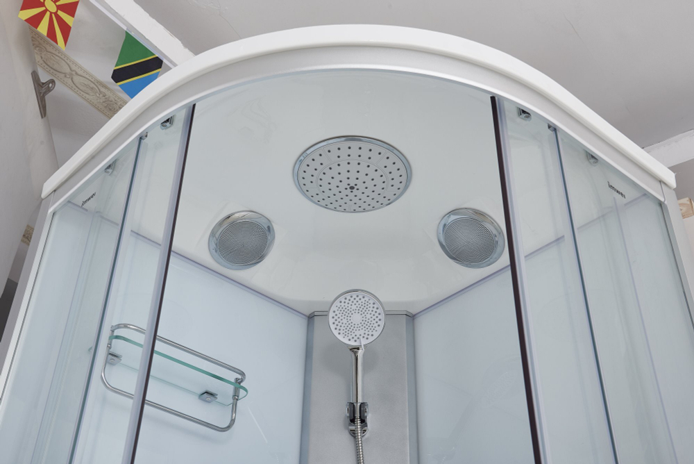 Душевая кабина Imwei XDM-09CW, 90 x 90 см, средний поддон, с крышей, стекла прозрачные, профиль серебристый 