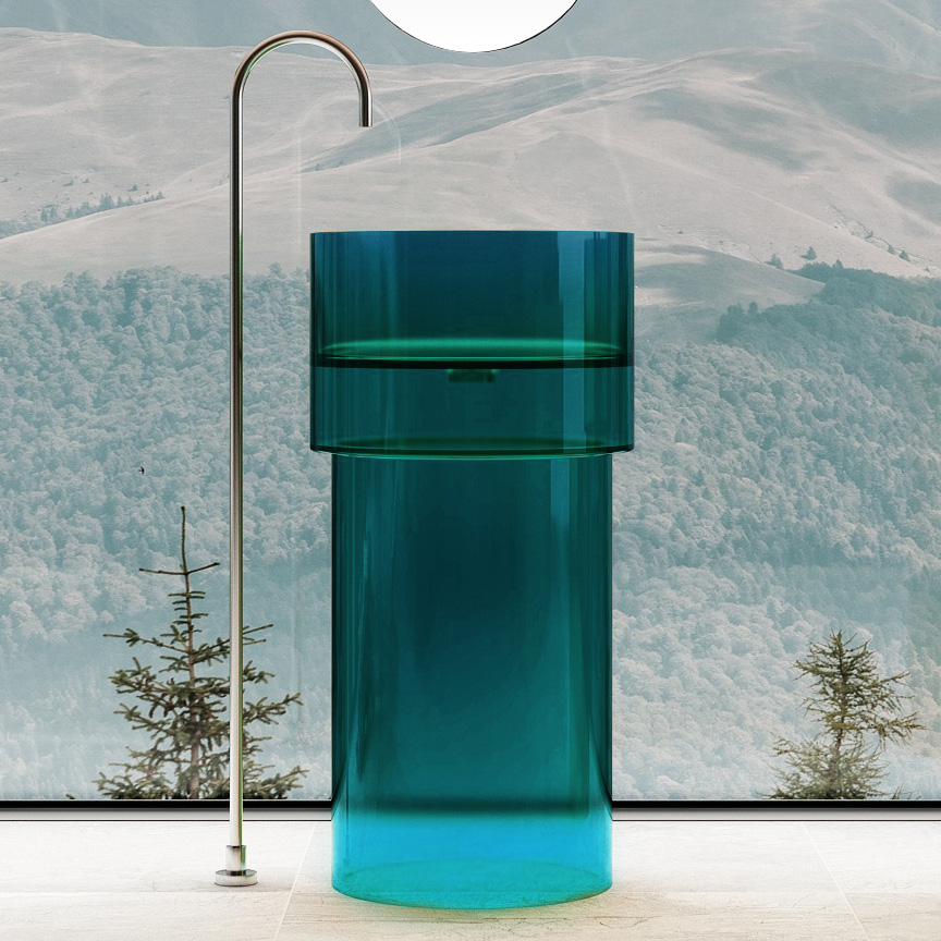 Раковина Abber Kristall AT2701Aquamarin, 45 х 45 см, цвет бирюзовый 