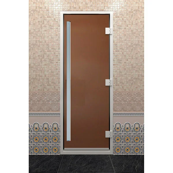 Дверь DoorWood Хамам престиж, бронза матовая 0.7/2м, 0.8/2м 