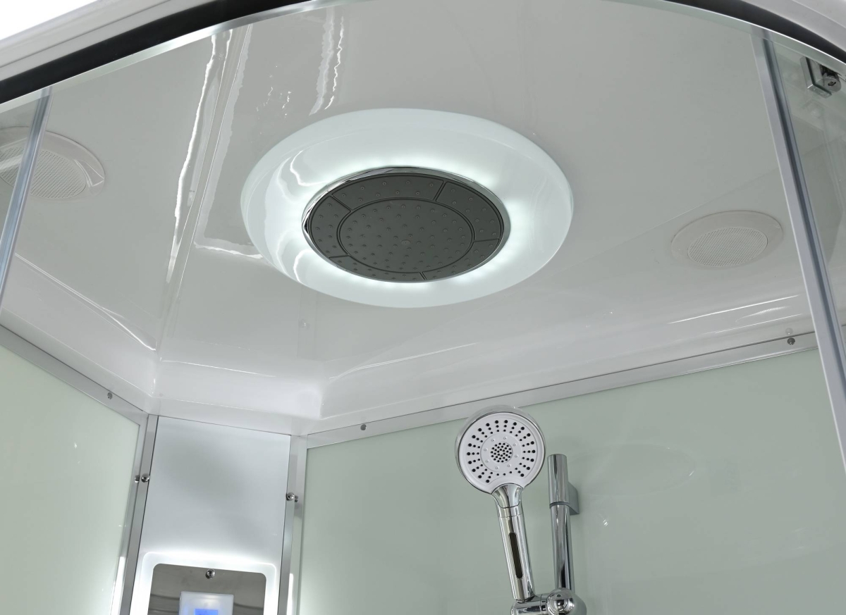 Душевая кабина AvaCan EM3912LLEDT/EM3912RLEDT 78153/78147, 120 x 90 см, с LED подсветкой, с крышей, поддон средний, левая/правая, стекло прозрачное, профиль хром 