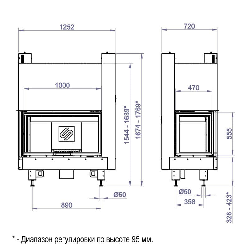 Каминная топка STAV CFL 1000W 