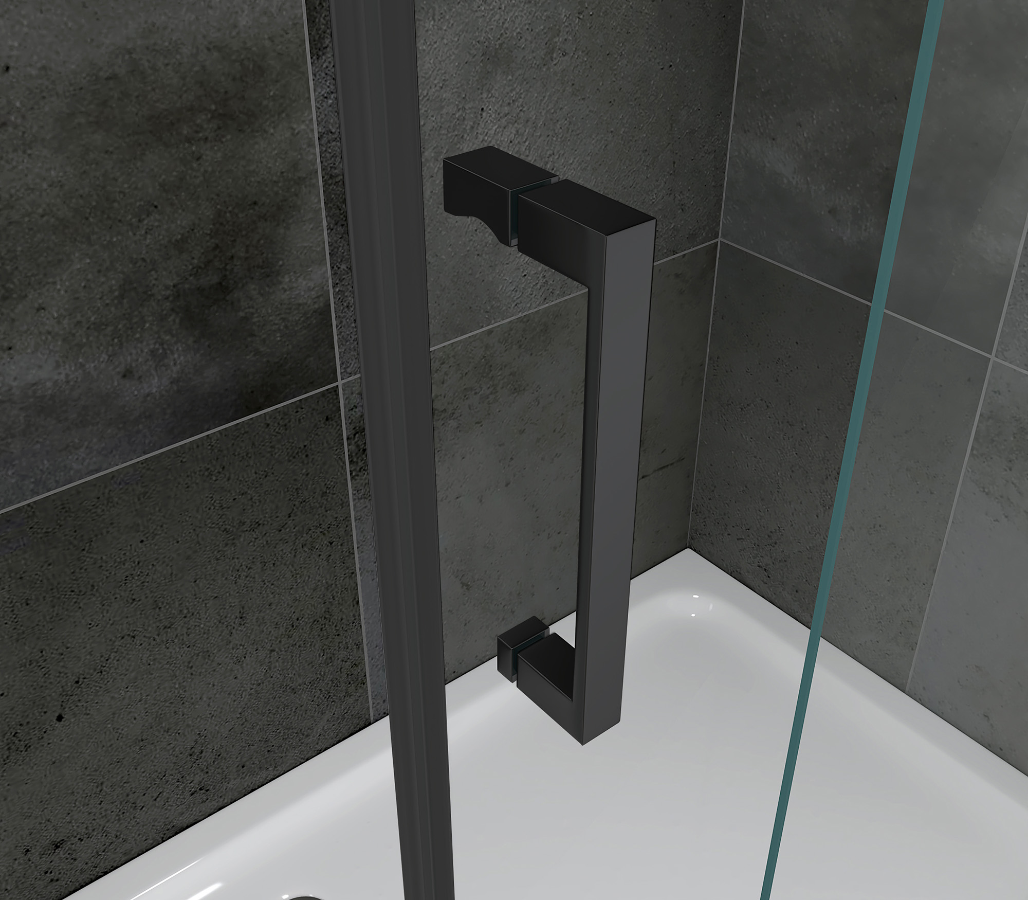 Душевой уголок Abber Komfort AG93120B-S92B, 120 х 90 см, стекло прозрачное, профиль черный 