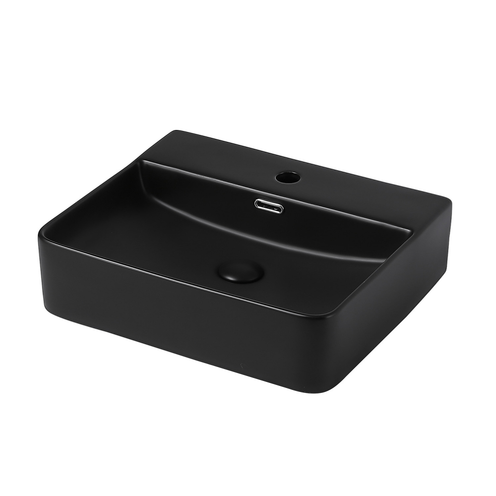 Раковина Abber Rechteck AC2203MB, накладная, 50 х 42 х 13 см, черная матовая 