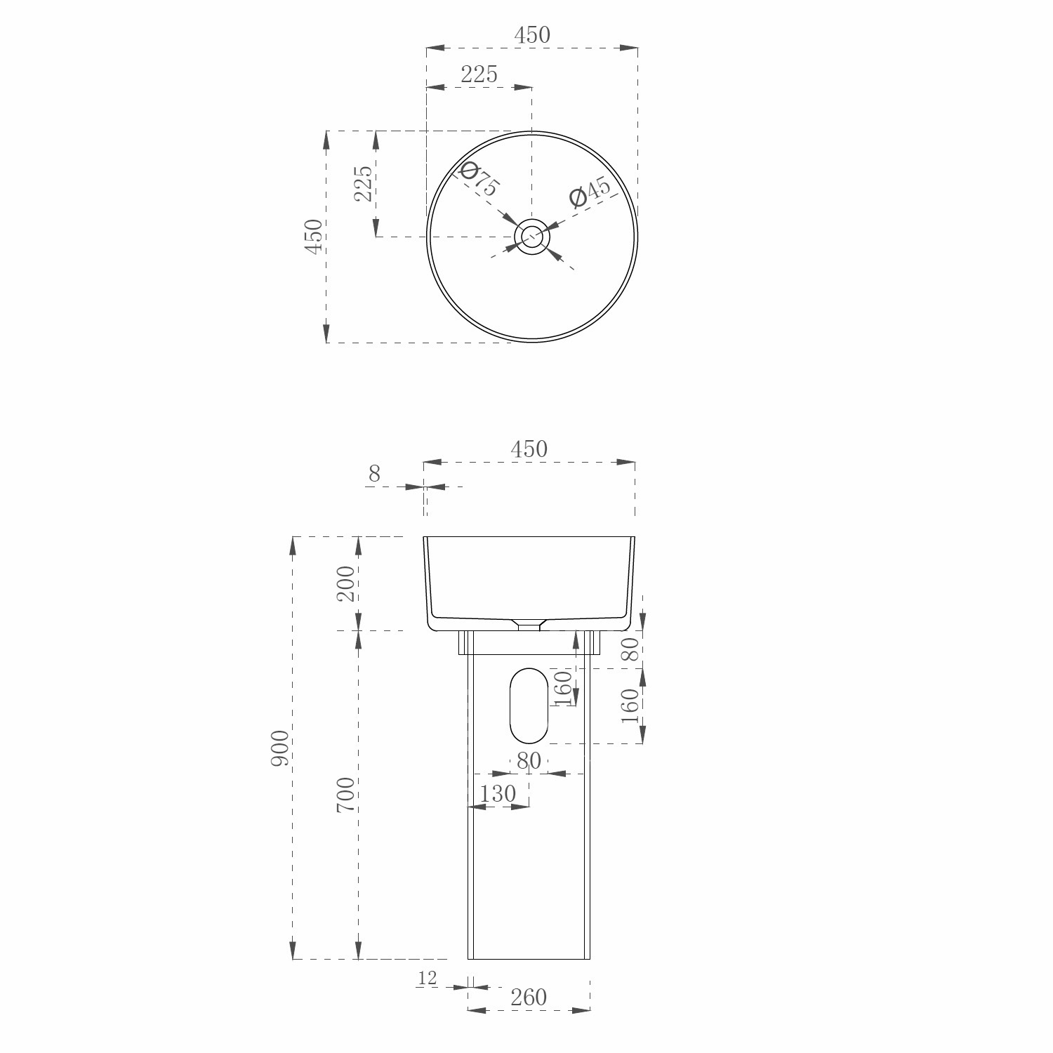 Раковина Abber Kristall AT2702Vesuvian-H, 45 см, полиэфирная смола, цвет оливковый 