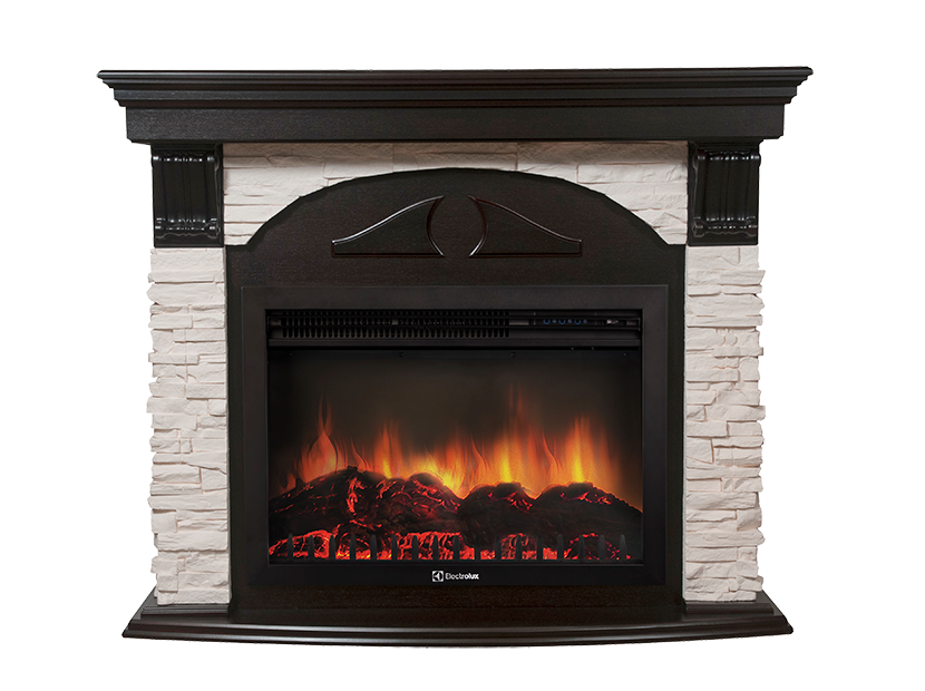 Портал Firelight Torre 30S камень белый, шпон венге 