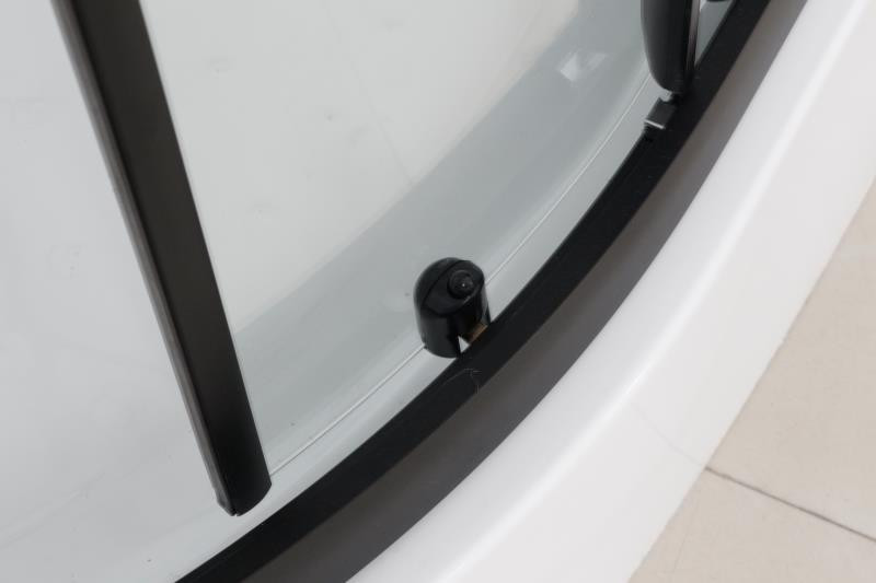 Душевая кабина Frank F410 Black без крыши, низкий поддон, стекла прозрачные, профиль черный, 110 x 110 см, 140044 