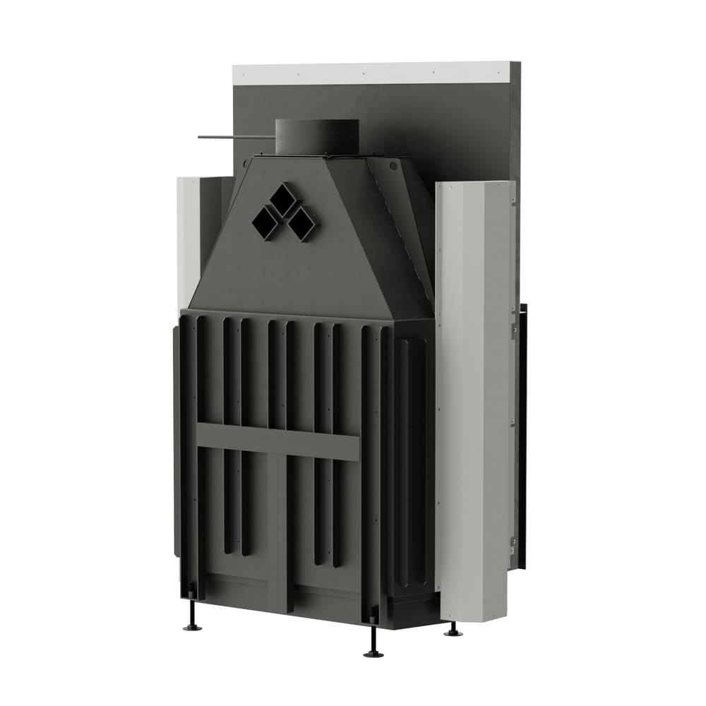 Каминная топка FLAT 100/57h (Warmhaus) с прямым стеклом, футеровка шамот 
